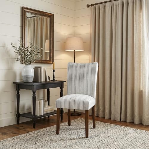 HomePop Parsons Dining Chair - Gray Striped Pattern (Set of 2)