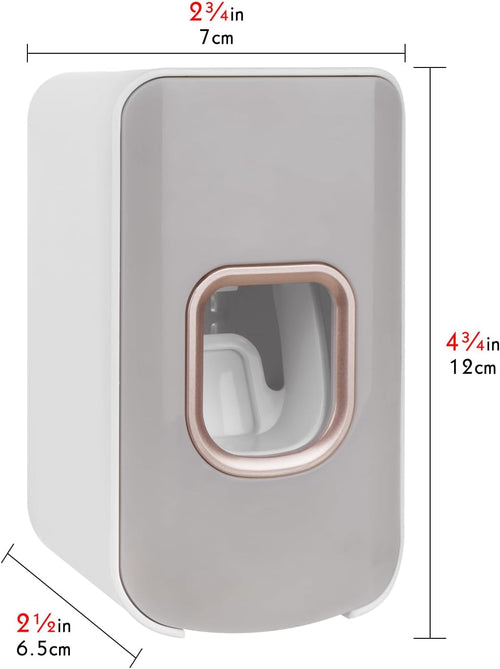 2 Slot Toothbrush Holder and Toothpaste Dispenser Wall Mounted, Automatic Toothpaste Squeezer, 2 in 1 Tooth Brush Toothpaste Organizer for Shower (Light Grey 2pack)
