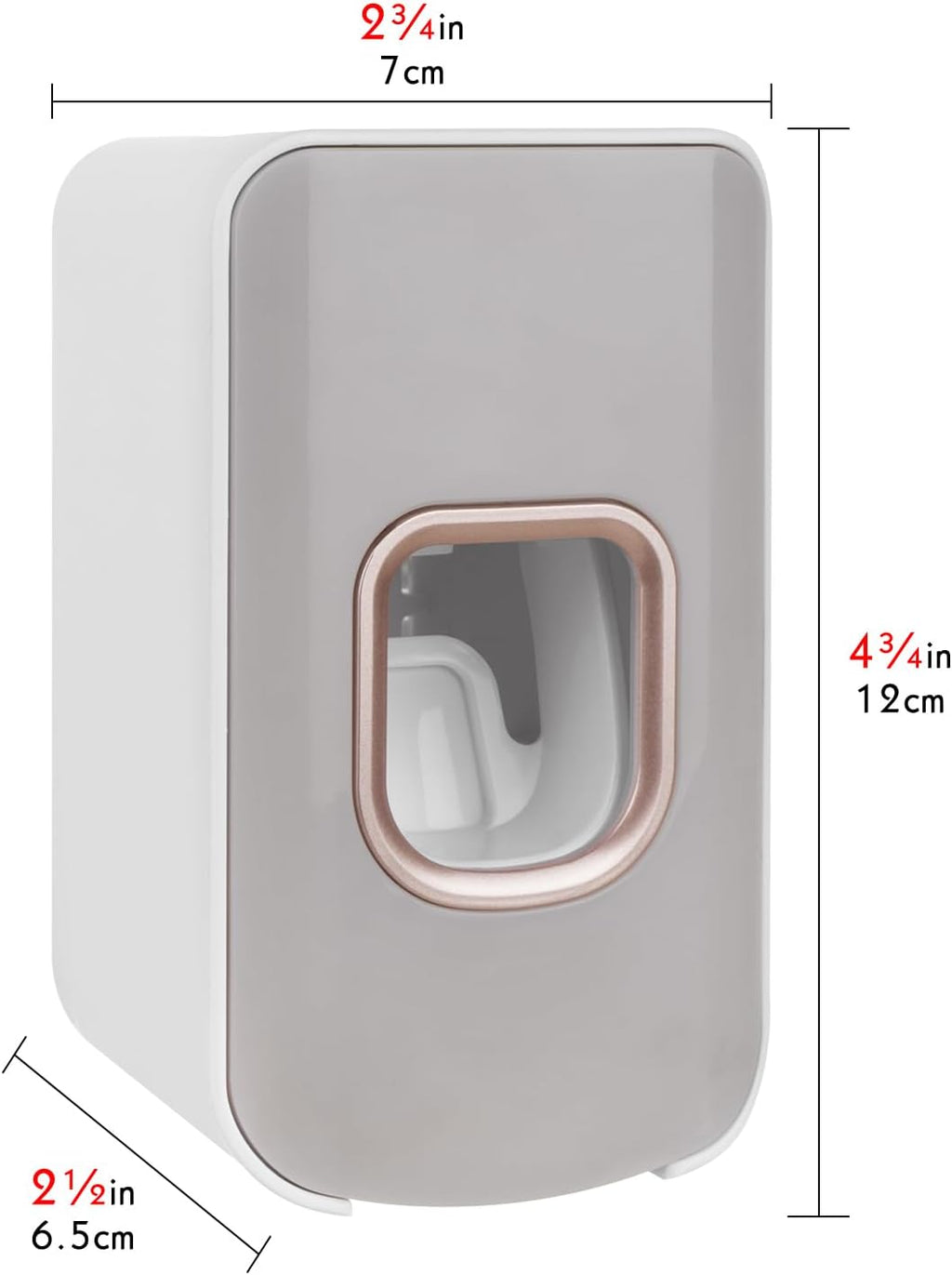 2 Slot Toothbrush Holder and Toothpaste Dispenser Wall Mounted, Automatic Toothpaste Squeezer, 2 in 1 Tooth Brush Toothpaste Organizer for Shower (Light Grey)