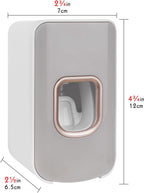 2 Slot Toothbrush Holder and Toothpaste Dispenser Wall Mounted, Automatic Toothpaste Squeezer, 2 in 1 Tooth Brush Toothpaste Organizer for Shower (Light Grey)