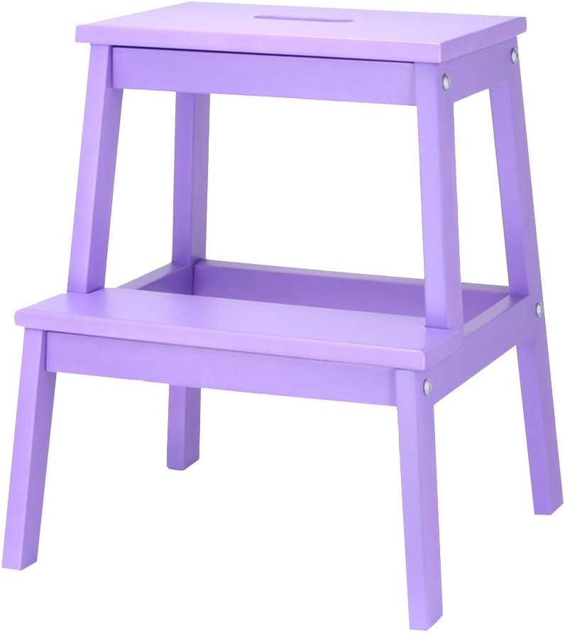 Footstool, 2-Step Stool Solid Wood Change The Shoe Bench Footstool, 9 Colors,...