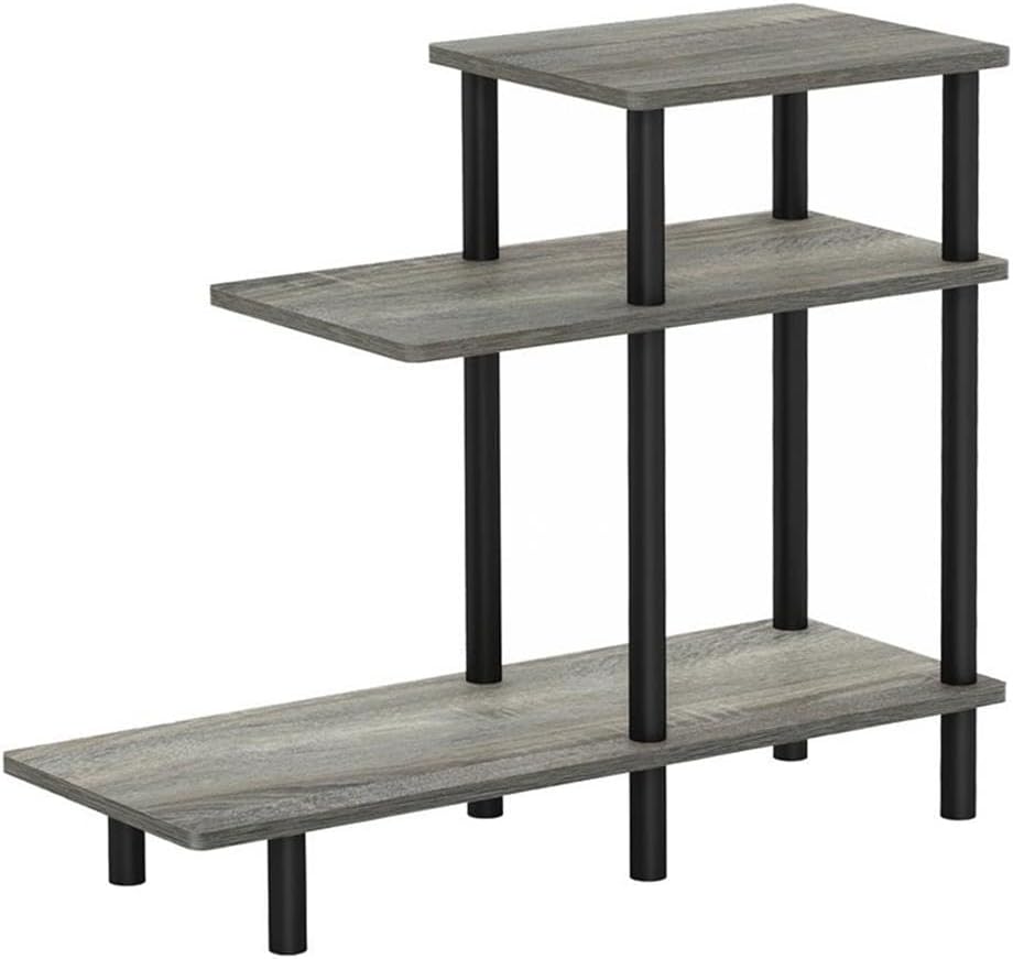 Pemberly Row 3-Tier Sofa Side Table, Engineered Wood, French Oak Gray/Black F...