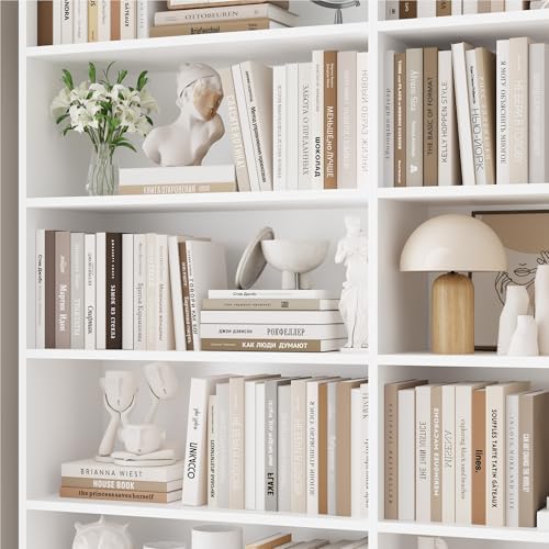 FACBOTALL 83.7" Tall Bookshelf and Bookcase,7-Tier Double Bookshelves White