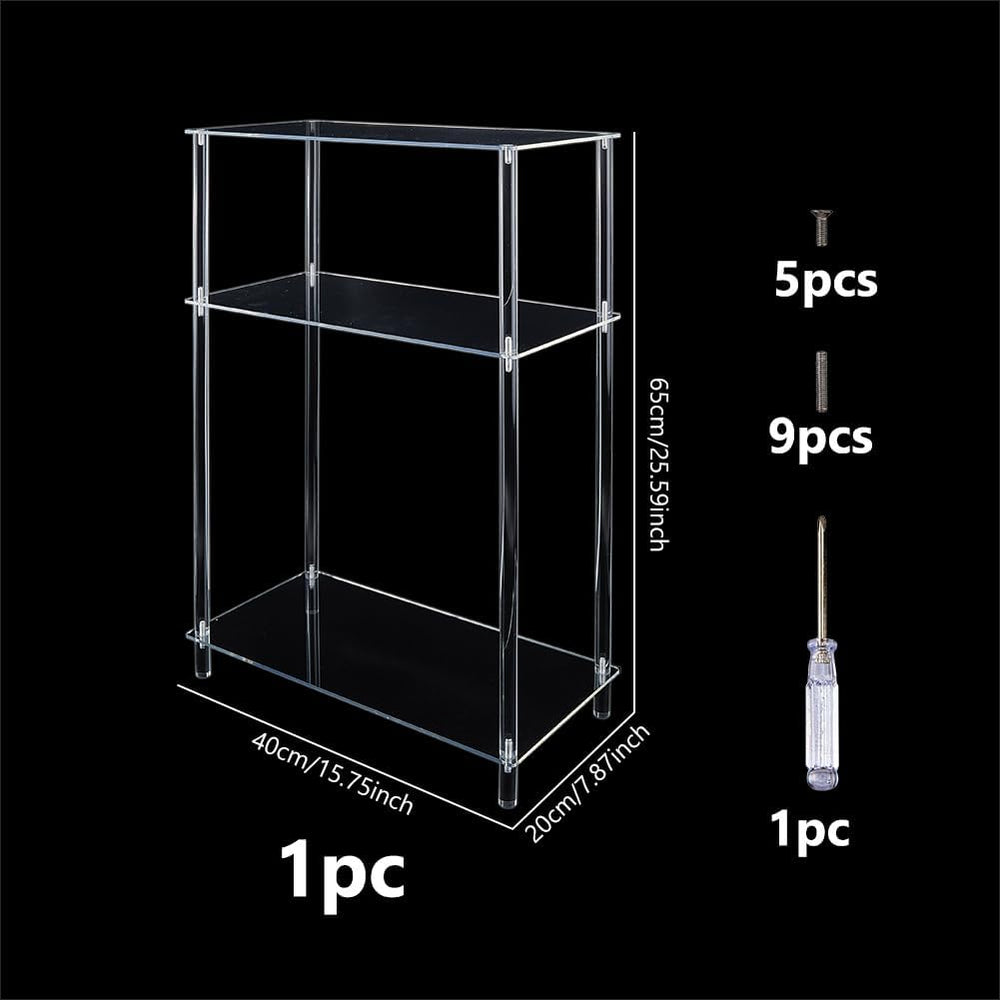 DICOSMETIC Clear Acrylic Record Player Stand 3-Tier Small Side Turntable Tabl...