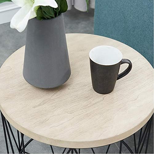 Telephone Table, Round Industrial Side Table,Telephone Table,Office Hallway O...