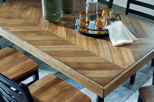 Signature Design by Ashley Blondon 7-Piece Wood Dining Table Set for 6
