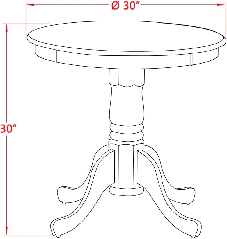 East West Furniture EMT-OLW-TP Eden Dining Room Table - a Round kitchen Table...
