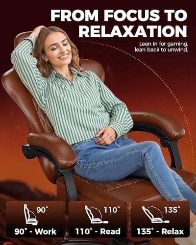GTPLAYER Big and Tall Gaming Chair with Footrest, Ergonomic Office Desk Chair...