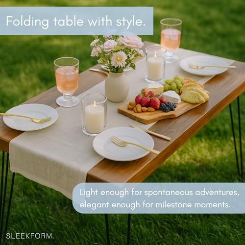 Sleekform Wood Folding Table - The Portland Lightweight Portable Desk
