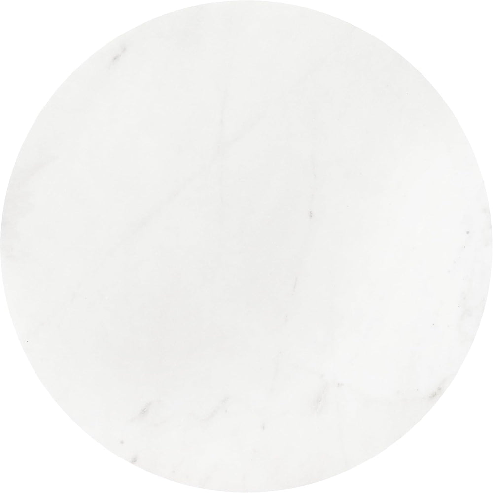 Kate and Laurel Zia Modern Marble Round Drink Table; 9 x 9 x 23; White and Gr...