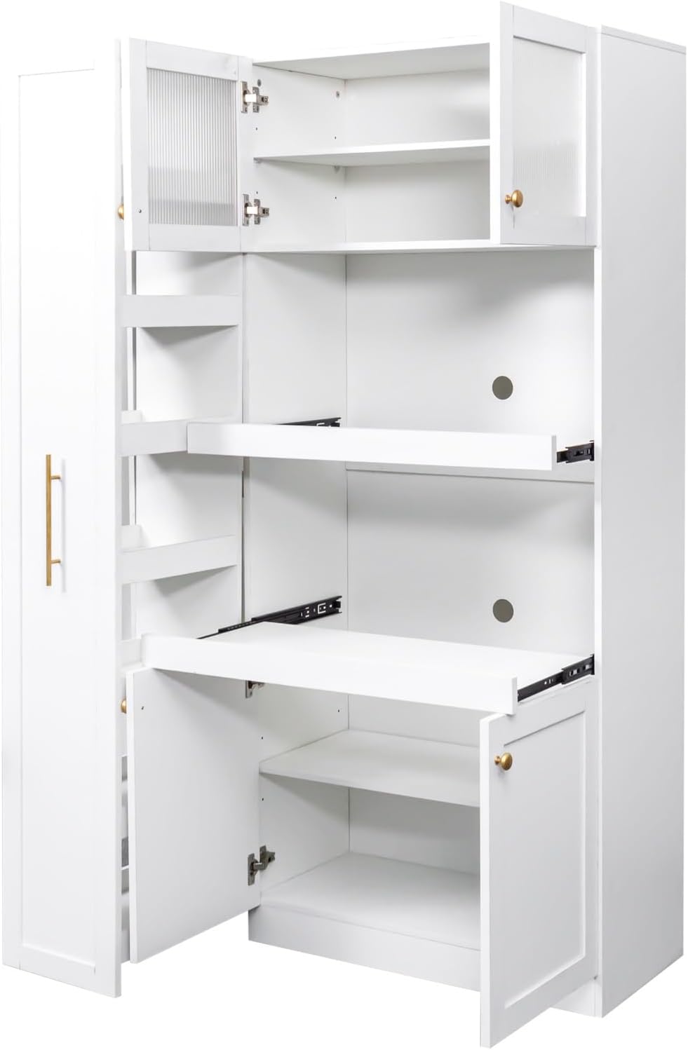 Modern Multi-Functional Cabinet, Farmhouse Storage Cabinet with 4 Doors, for ...