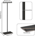 T-Shaped Metal Rack Stand,Modern Clothes Rack With Rock Slab Base,68.8 Inch Freestanding Clothing Rack Stand,Suitable For Boutiques, Entryway, Bedroom, Living Room, Hallway, (Black, 68.8inch)