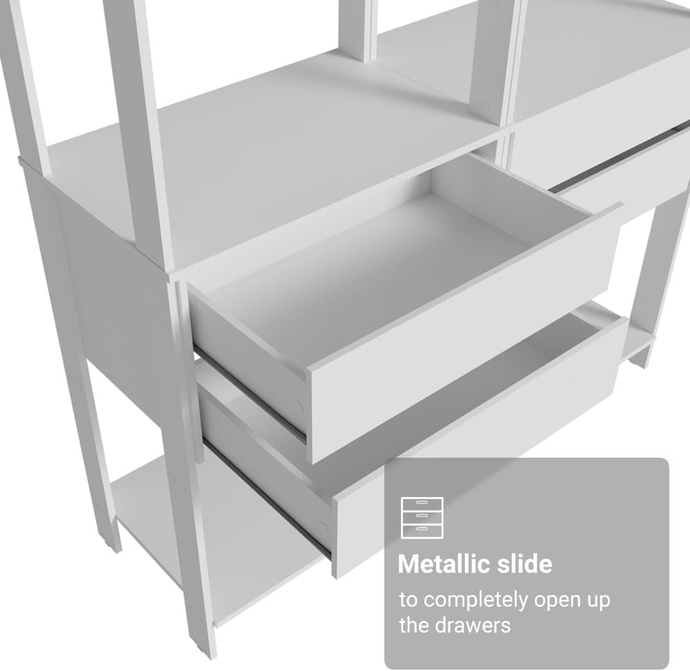Madesa Kitchen Pantry Storage Rack with 4 Drawers and 6 Open Shelves 55"...