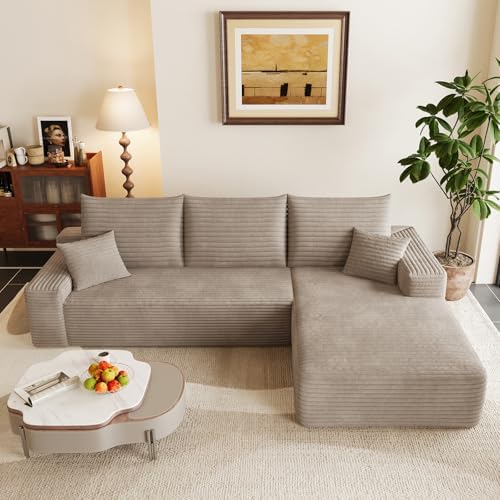 95" Cloud Sectional Couch with L-Shape Chaise, Modular Comfy Sofa Chaise...