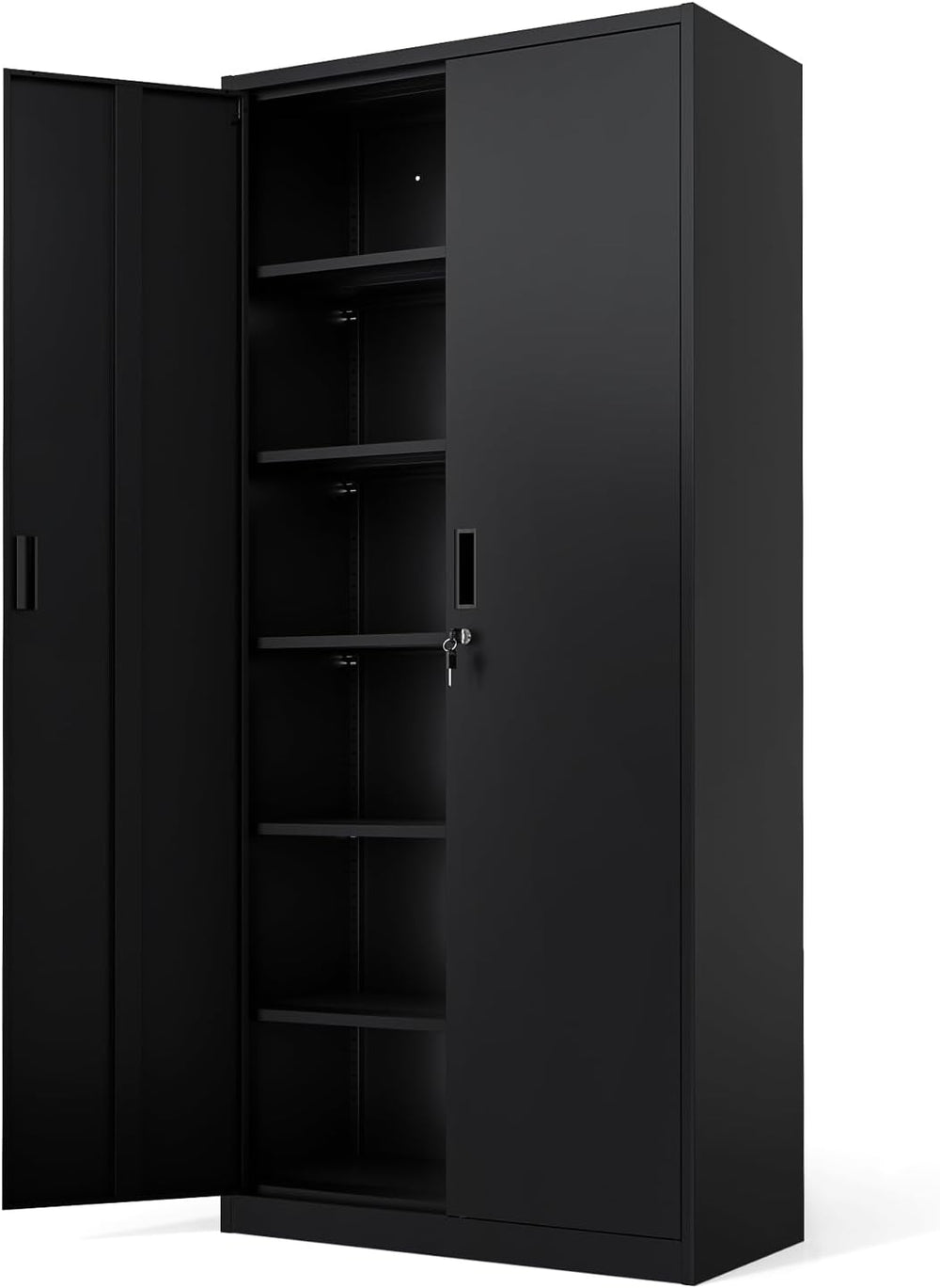 VINGLI Metal Garage Storage Cabinet with 2 Doors and 5 Adjustable Shelves, 71...