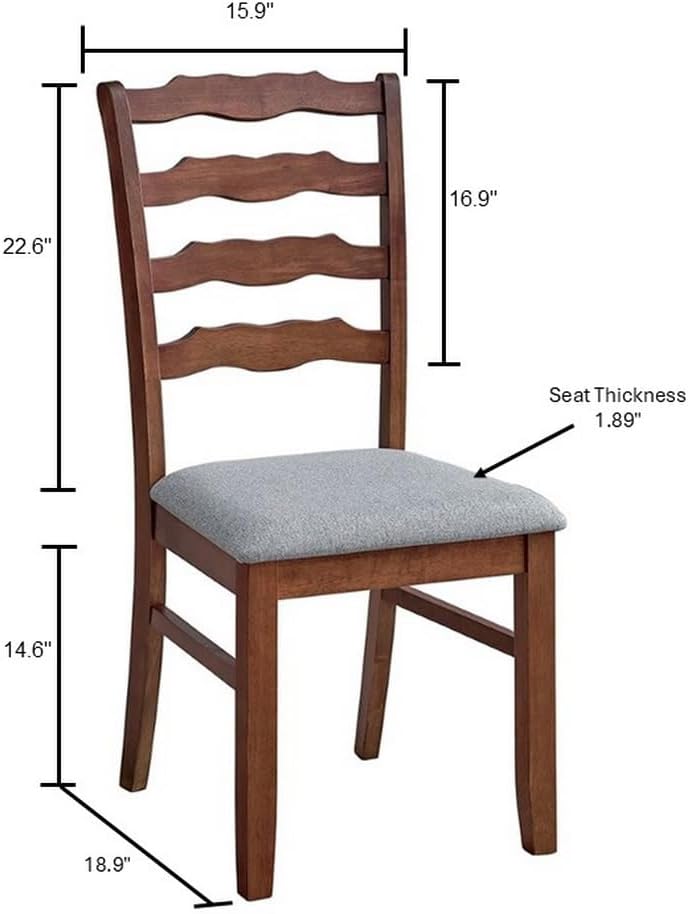 ACTU-Wood Chairs Classic Ladder Back Dining Chairs Set of 2, Cherry Color