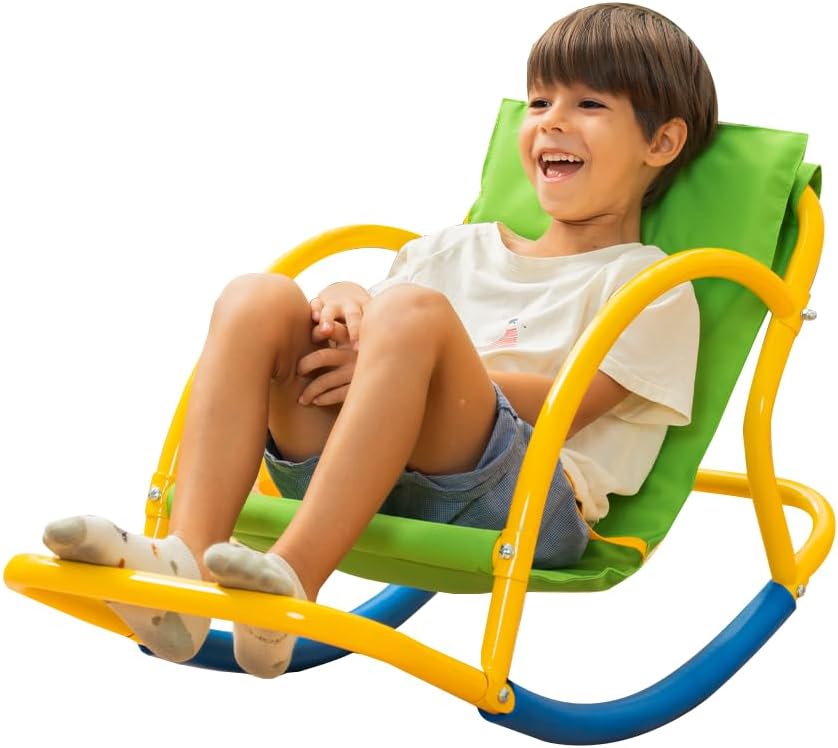 PLATPORTS Calming Sensory Rocking Chair for Kids – Balance Seat for Focus, Relaxation & Play | Indoor Outdoor Therapy Chair for Autism, ADHD & Active Kids