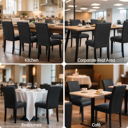CHUN YI Dining Chairs Set of 2, Faux Leather Dining Room Chairs, Upholstered ...