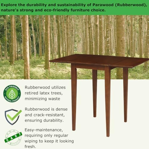IC International Concepts Solid Wood Drop Leaf Table, 36", Unfinished