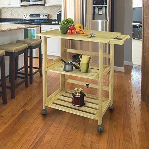 Casual Home Trek Folding Natural Kitchen Cart, 27"W (372-30)