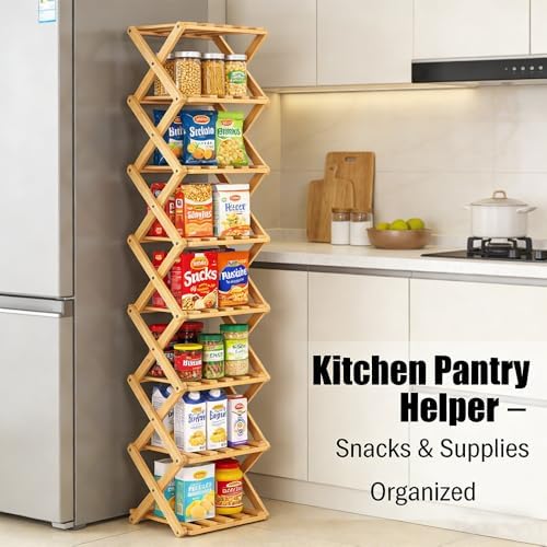 Bamboo Foldable Narrow Shoe Rack, The 9-Tier Bamboo Rack: 3-Tier, 6-Tier, and 9-Layers No-Assembly Storage Solution! Vertical Shoe Organizer Tall for Small Spaces Entryway Bedroom (White, 3 Tier)