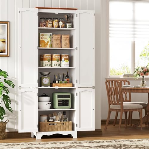 Function Home 72" Kitchen Pantry Cabinet, Freestanding Storage Cabinets,...
