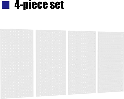 4 PCS - 12" W x 24" H x 0.78" D Metal Pegboard Wall Organizer, Compatible with All 1/8" and 1/4" Hooks, Suitable for Wall Home, Garage Tool Storage, Office Organization, Craft Room, Kitchen