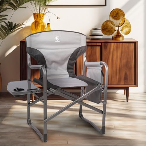 EVER ADVANCED Lightweight Aluminum Director Camping Chair, 350 lb Capacity