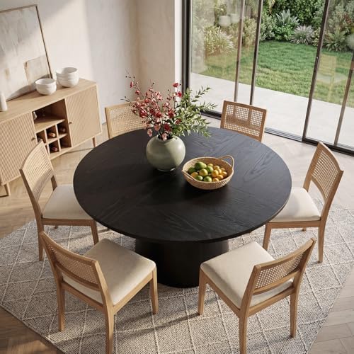 LITTLE TREE 47.24 Inches Round Dining Table, Modern Wooden Kitchen Table with...