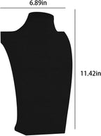 Necklace Bust Display Stand, Necklace Holder, Pendant Chain Necklace Organizer for Women (Black Velvet, L 1PCS)