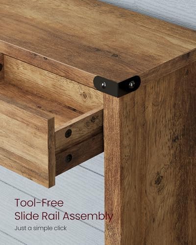 VASAGLE 47.2" Console Table with 3 Drawers, Entryway Table, Bottom Shelf...