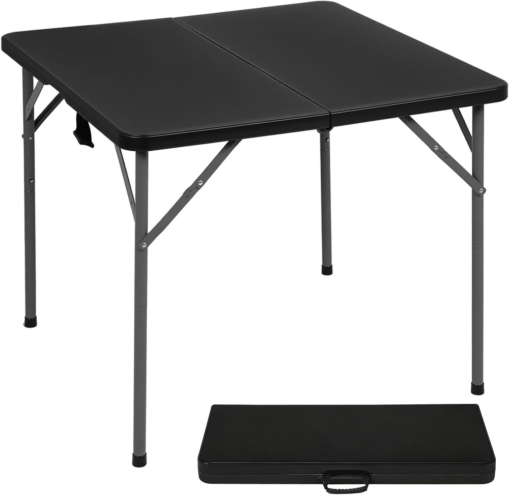 FDW 34" Folding Card Table Plastic Table Portable Square Height Dining T...