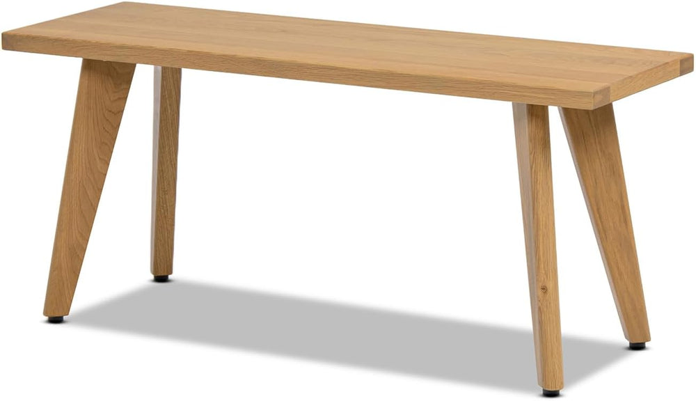 Red Oak Wood Bench, 41.5" Solid Oak Bench for Dining, Entryway & Bed...