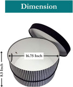 Sarah's Hat Boxes Classic Houndstooth Hat Box – 16.75" x 8.5" (Dia. x Ht.) Handmade in USA – Odorless Non-Toxic Adhesive, Cording Handle – Premium Storage for Hats & Accessories