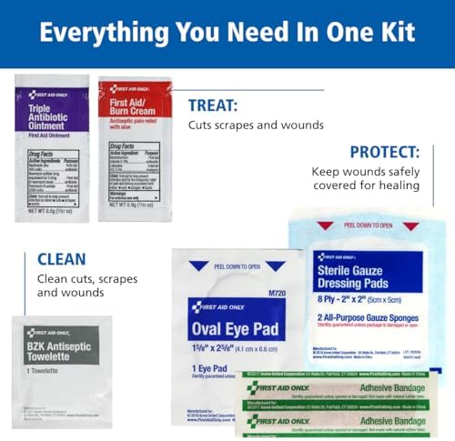 First Aid Only 260-Piece Family First Aid Kit for Home, Car and Travel