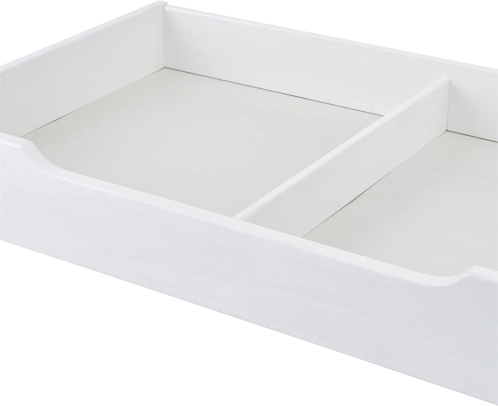 MUSEHOMEINC Solid Wood Under Bed Storage Drawer with 4-Wheels for Bedroom,Wooden Underbed Storage Organizer,Suggested for Queen and King Size Platform Bed