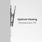 Kanto PT405 Pro Series Ultra Low-Profile Tilting TV Mount for 50” - 90” TVs | Razor-Thin 0.7” Profile | 125 lbs Capacity | Kickstand for Cable Access | Black