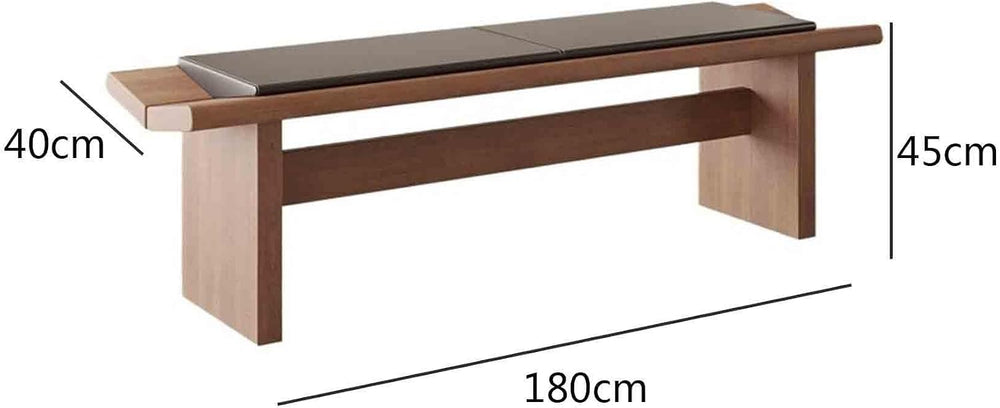Modern Wooden Long Shoe-Changing Bench for Bedroom Dressing Room Leather Bed ...