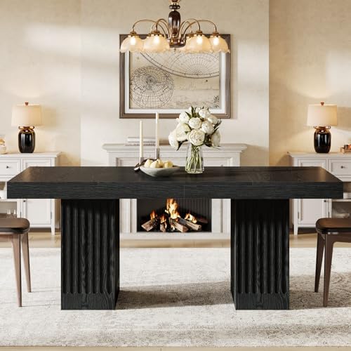 Tribesigns Dining Table for 4-6 People, 63 Inch Modern Rectangle Kitchen Tabl...