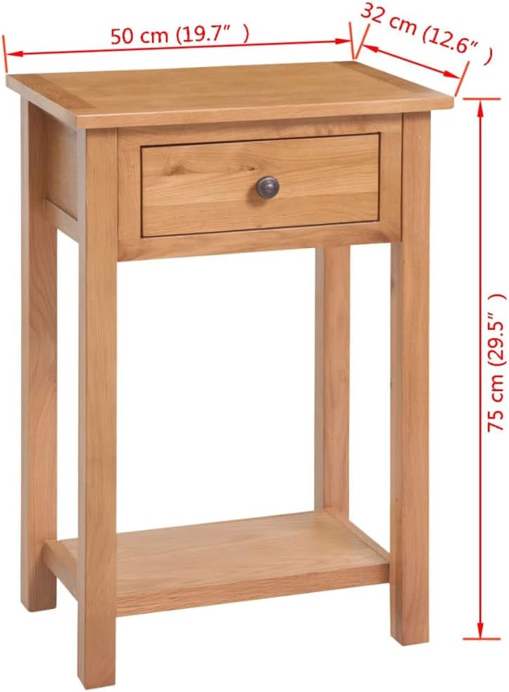 Console Table, Solid Oak Wood, 29.5 Tall, Ample Storage, Perfect for Living R...