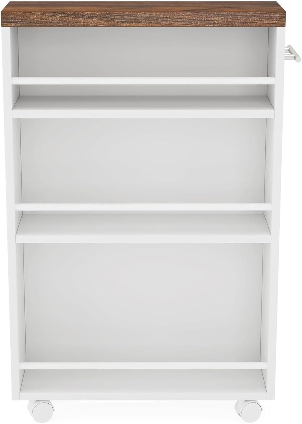 Slim Rolling Storage Cart - 4-Tier Narrow Utility Cart for Small Spaces, Versatile Bathroom, Kitchen & Laundry Room Organizer with Handle on Wheels