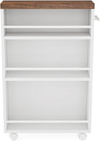 Slim Rolling Storage Cart - 4-Tier Narrow Utility Cart for Small Spaces, Versatile Bathroom, Kitchen & Laundry Room Organizer with Handle on Wheels