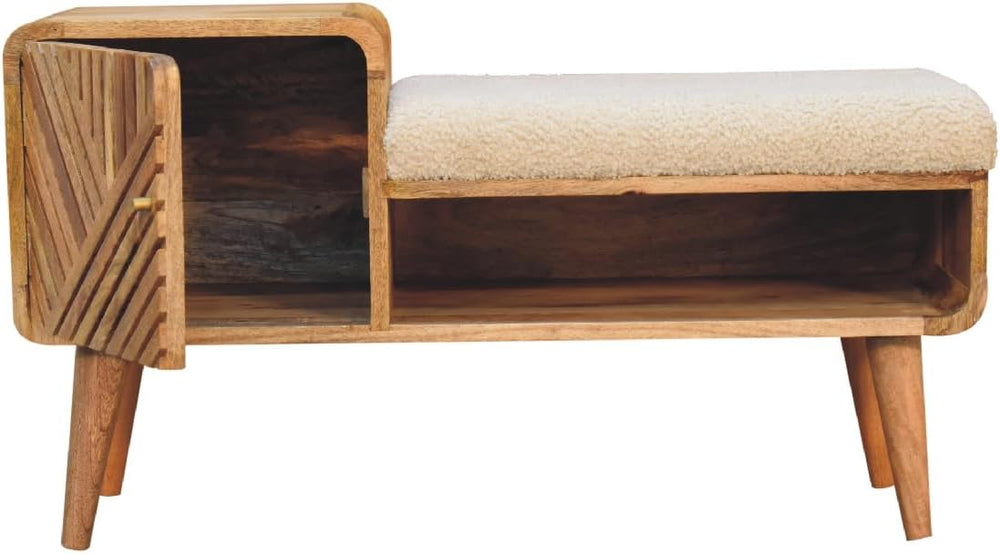 Furniture Solid Wood Boucle Carved Telephone Table