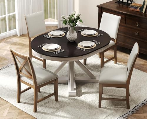 chairus Farmhouse Dining Chairs Set of 4, Upholstered Armless Dining Room Cha...