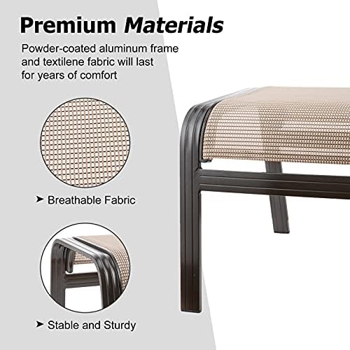 Outdoor Patio Footstools Aluminum Outdoor Ottomans Footrest Small Seating Wic...