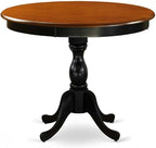East West Furniture AMVA5-BCH-W 5 Piece Dinette Set for 4 Includes a Round Kitchen Table with Pedestal and 4 Dining Room Chairs, 36x36 Inch, Black & Cherry