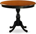 East West Furniture AMDA5-BCH-C 5 Piece Dining Room Table Set Includes a Round Kitchen Table with Pedestal and 4 Linen Fabric Upholstered Dining Chairs, 36x36 Inch, Black & Cherry