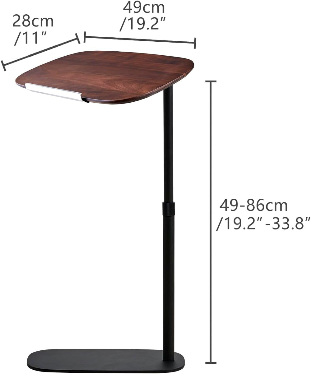 Modern C Shaped Side Table, with Adjustable Height and Swivel Top Sofa Table,...