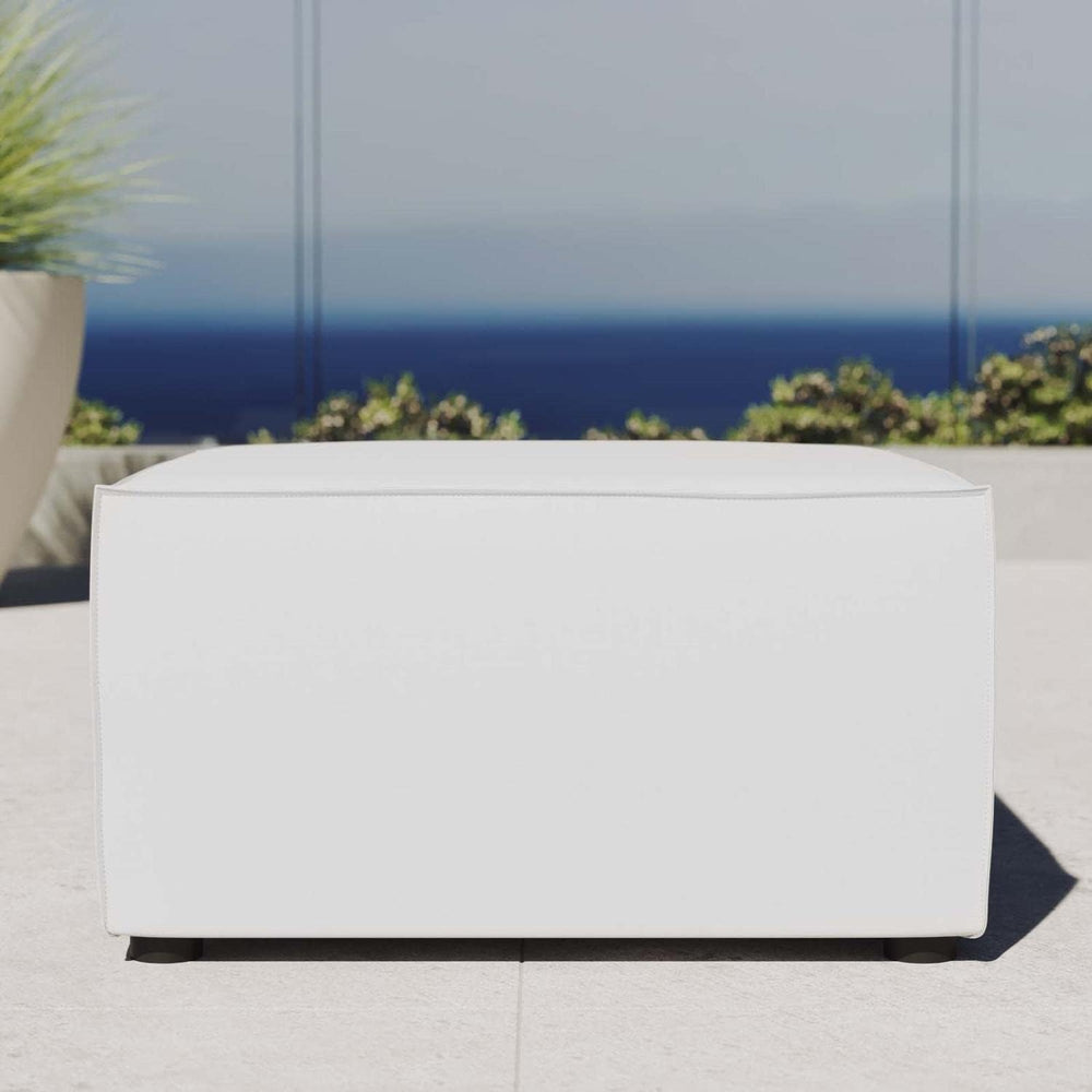 Modway EEI-4211-WHI Saybrook Patio Sectional Ottoman in White, 29.5 x 29.5 x ...