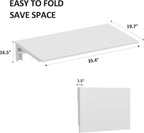 Need Fold Down Wall Mount Desk Heavy Duty Small Folding Wall Table Length 36" Width 20" Perfect Addition to Home Office/Laundry/Home Bar/Kitchen & Dining Room AC15DW(9050)